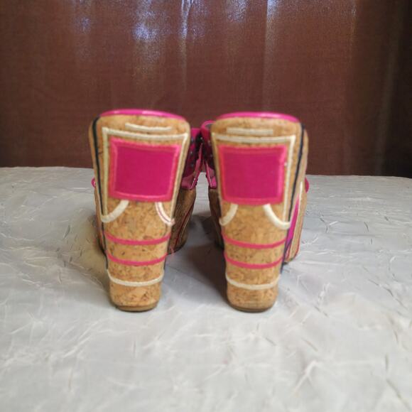 Women Sandals Platform Wedges Studded Pumps Party Shoe Size 8 - Picture 4 of 7